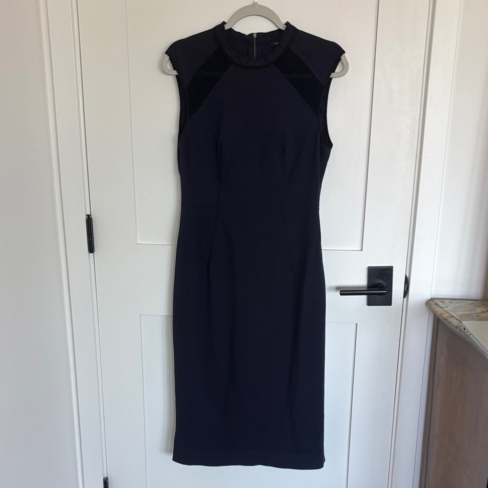 Tara Jarmon Navy Sleeveless Midi Dress